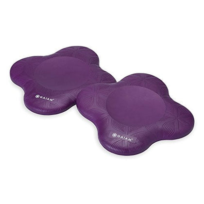 Gaiam Yoga Knee Pads (Set of 2) - Yoga Props and Accessories for Women / Men Cushions Knees and Elbows for Fitness, Travel, Meditation, Kneeling, Balance, Floor, Pilates Purple