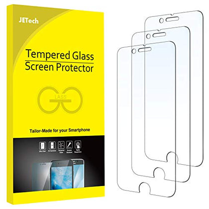 JETech Screen Protector for iPhone SE 3/2 (2022/2020 Edition), 4.7-Inch, Tempered Glass Film, 3-Pack