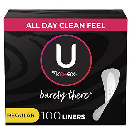 U by Kotex Balance Daily Wrapped Panty Liners, Light Absorbency, Regular Length, 100 Count (Packaging May Vary)