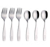 ANNOVA Kids Silverware 6 Pieces Children's Safe Flatware Set Stainless Steel - 3 x Forks, 3 x Children Dinner Spoons, Toddler Utensils, Metal Cutlery Set for LunchBox (Engraved Dog Bunny)