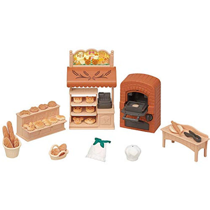 Calico Critters Bakery Shop Starter Set, Toy Dollhouse Furniture and Accessories Set for Red Roof Cozy Cottage, Family Picnic Van