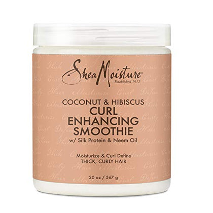 SheaMoisture Curl Enhancing Smoothie Hair Cream for Thick, Curly Hair Coconut and Hibiscus Sulfate Free and Paraben Free Curl Cream 20 oz