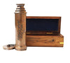 Vintage Copper Finish Telescope with Wooden Box Marine Gift London 1917