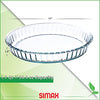 Simax Glass Pie Pan, 11 Inch Round Pie Plate, Glass Baking Dish, Fluted Pie Holder, Oven Safe Tray, Borosilicate Glass