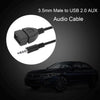 Herfair AUX to USB Adapter [for Car Only] 3.5mm Male Audio Jack to USB 2.0 Female Converter for Cars Audio Music System with MP3 Decode Function (Pack of 2, Can't Work for All Kinds of Car)