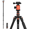 GEEKOTO 77 Tripod, Camera Tripod for DSLR, Compact Aluminum Tripod with 360 Degree Ball Head and 8kgs Load for Travel and Work