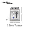 Hamilton Beach 2 Slice Toaster with Extra-Wide Slots, Bagel Setting, Toast Boost, Slide-Out Crumb Tray, Auto-Shutoff & Cancel Button, Digital with Defrost Function, Stainless Steel (22796)