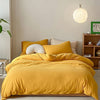 CLOTHKNOW Mustard Yellow Queen Comforter Set Dark Yellow Bedding Comforter Sets Queen Bedding Yellow Comforter Soft Cozy Turmetric Comforter 3Pcs Yellow Comforter for Queen Size Bed