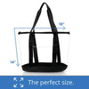 [Pack Of 2] Clear Tote Bags for Work, Beach, Stadium, Security Approved With Zipper Closure