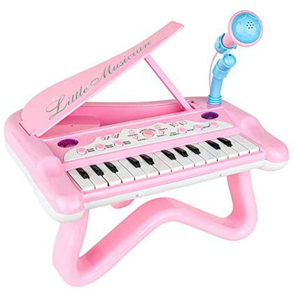 ToyVelt Toy Piano for Toddler Girls - Cute Piano for Kids with Built-in Microphone & Music Modes - Best Birthday Gifts for 3 4 5 Year Old Girls - Educational Keyboard Musical Instrument Toys