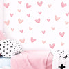 80pcs Pink Heart Shape Wall Stickers for Bedroom Living Room Girls Room Decoration Kids Room Baby Nursery Room Wall Decals Interior Wallpaper PVC Murals