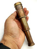 Nautical Brass Spyglass Telescope with Wooden Box, Brass Pirate Brass Telescope, Spyglass Collapsible Monocular Decorative Telescope with Glass Optics for Kids (Antique Finish)