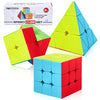 ROXENDA Speed Cube Set, Magic Cube Set of 2x2x2 3x3x3 Pyramid Cube Smooth Puzzle Cube (Stickerless)