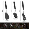 GEEKHOM Heat Resistant Silicone Spatula Turner 3 Packs Set for Nonstick Cookware, 600°F Heat-resistant Flexible Kitchen Slotted Spatulas for Fish, Cooking Utensils Non Scratch Flipper Egg, Baking