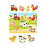 Wooden Puzzles Farm Chunky Baby Puzzles Peg Board, Full-Color Pictures for Preschool Educational Jigsaw Puzzles, 7Pieces