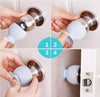 Door knob Covers 2pcs Cup Type Door knob Dust Covers Round Rubber Wall Protector Bumper Guard Stopper Baby Safety Supplies(Glacier Blue)