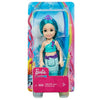 Barbie Dreamtopia Chelsea Mermaid Doll with Teal Hair & Tail, Tiara Accessory, Small Doll Bends At Waist