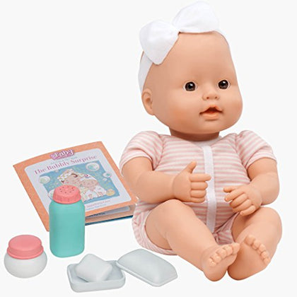 Baby Sweetheart by Battat - Bath Time 12-inch Soft-Body Newborn Baby Doll with Easy-to-Read Story Book and Baby Doll Accessories