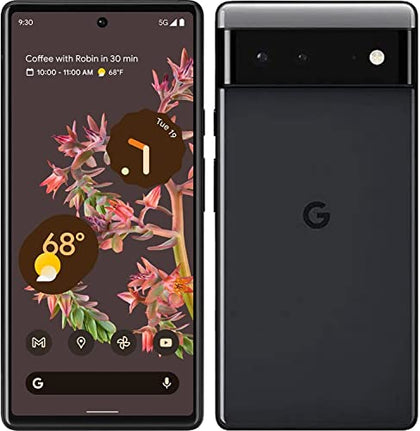 Google Pixel 6 - 5G Android Phone - Unlocked Smartphone with Wide and Ultrawide Lens - 128GB - Stormy Black