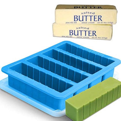 PJ BOLD Silicone Butter Mold Tray with Lid, Blue