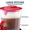 Nostalgia Retro Frother and Hot Chocolate Maker and Dispenser, 32 Oz, for Coffees, Lattes, Cappuccinos, Red