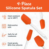 M KITCHEN Silicone Spatula Set - Heat Resistant & BPA Free - 4 Piece Nonstick Rubber Spatulas, Spoonula, Jar Scraper for Cooking, Baking, Mixing, Frosting - Dishwasher Safe Kitchen Utensils