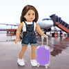 K.T. Fancy 23 pcs 18 Inch Doll Accessories Suitcase Travel Luggage Play Set for 18 Inch Doll Travel Carrier, Sunglasses Camera Computer Phone Pad Travel Pillow Passport Tickets Cashes