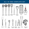 Home Hero Kitchen Utensils Set - Cooking Utensils Set with Spatula - First Home Essentials Utensil Sets - Household Essentials - Kitchen Gadgets & Kitchen Tool Gift (25 Pcs Set - Nylon Gray)