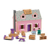 Melissa & Doug Fold and Go Wooden Dollhouse With 2 Dolls and Wooden Furniture,Multi,One Size