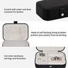 Smileshe Jewelry Box, PU Leather Small Portable Travel Case, 2 Layers Organizer Display Storage Holder Boxes for Rings, Earrings, Necklaces, Bracelets