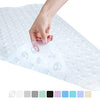 YINENN Bath Tub Shower Safety Mat 40 x 16 Inch Non-Slip and Extra Large, Bathtub Mat with Suction Cups, Machine Washable Bathroom Mats with Drain Holes, Clear