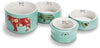 Pavilion Gift Company Live Simply Bee Chicken Pig and Cow Measuring Cups, Teal