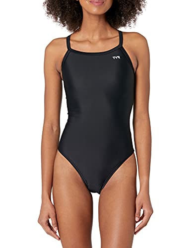 TYR Women's Standard TYReco Solid Diamondback Swimsuit, Black, 30