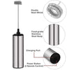 Electric Milk/Coffee Frother, Basecent Rechargeable Handheld Foam Maker/Mixer for Latte, Cappuccino, Frappe Drink, Hot Chocolate, Stainless Steel Silver