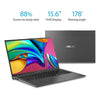 ASUS VivoBook 15 Thin and Light Laptop, 15.6 FHD, Intel i5-1035G1 CPU, 8GB RAM, 512GB SSD, Backlit KB, Fingerprint, Windows 10, Slate Gray, F512JA-AS54