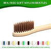 Virgin Forest 10 Pcs Soft Bristles Bamboo Toothbrush, Biodegradable Natural Bamboo Charcoal Toothbrushes, Eco Friendly Color Bristle Wood Tooth Brushes