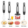 Immersion Blender Handheld, 1100W 5-in-1 Multi-Purpose Hand Blender, 12-Speed Stick Blender, 600ml Beaker, 500ml Chopper, Egg Whisk, Milk Frother, Black