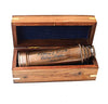 Vintage Copper Finish Telescope with Wooden Box Marine Gift London 1917