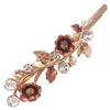 6 Colorful Vintage Decorative Flower Design Metal Gold Tone Hair Pins Slides Accessories Women Girls