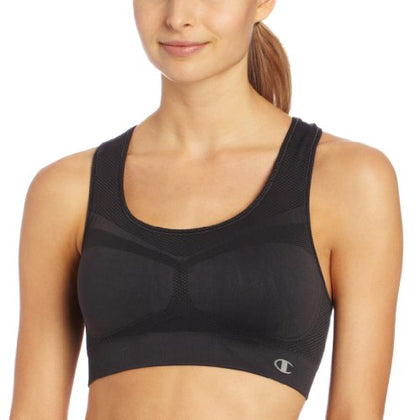 Champion, Infinity Racerback, Moderate Support, Seamless Sports Bra for Women, Asphalt, X-Small