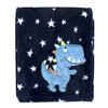 Plush Fleece Throw and Receiving Baby Blankets for Boys and Girls 30x40 (Blue Dino)