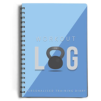 Workout Planner for Daily Fitness Tracking & Goals Setting (A5 Size, 6 x 8, Azure Blue), Men & Women Personal Home & Gym Training Diary, Log Book Journal for Weight Loss by Workout Log Gym