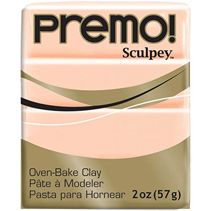 Sculpey Premo Polymer Oven-Bake Clay, Beige, Non Toxic, 2 oz. bar, Great for jewelry making, holiday, DIY, mixed media and home décor projects. Premium clay perfect for clayers and artists.