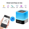 Celcube Night Light Bluetooth Speaker, Alarm Clock Bluetooth Speaker Touch Sensor Bedside Lamp MP3 Player, Dimmable Multi-Color Changing Bedside Lamp