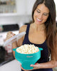 The Original Salbree Microwave Popcorn Popper, Silicone Popcorn Maker, Collapsible Microwavable Bowl - Hot Air Popper - No Oil Required - The Most Colors Available (Aqua)