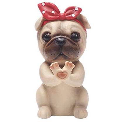 Qiny Puppy Dog Glasses Holder Stand Eyeglass Stand - Home Office Decorative Glasses Accessories (Pug)