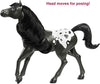 Mattel Spirit Untamed Herd Horse (Approx. 8-in), Moving Head, Black Pinto with Long Black Mane & Playful Stance, Great Gift for Horse Fans Ages 3 Years Old & Up (GXD98)