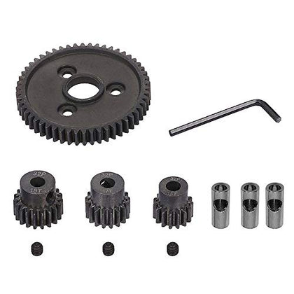 Rc Metal Steel 54T 32P Spur Gear with 15T/17T/19T Pinions Gear Sets Replace 3956 for Traxxas Slash 4x4 4WD/2WD/VXL Rally/Stampede 4x4 VXL/Summit/E-REVO/T-Maxx/Rustler 4X4 VXL