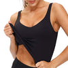 Womens Longline Sports Bra Wirefree Padded Medium Support Yoga Bras Gym Running Workout Tank Tops (Black, X-Small)