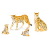 Terra by Battat - 4 Pcs Cheetah Toys Family Set - Plastic Cheetah Figurines - Realistic Zoo Animals - Collectible Safari Animals Figures for Kids 3+